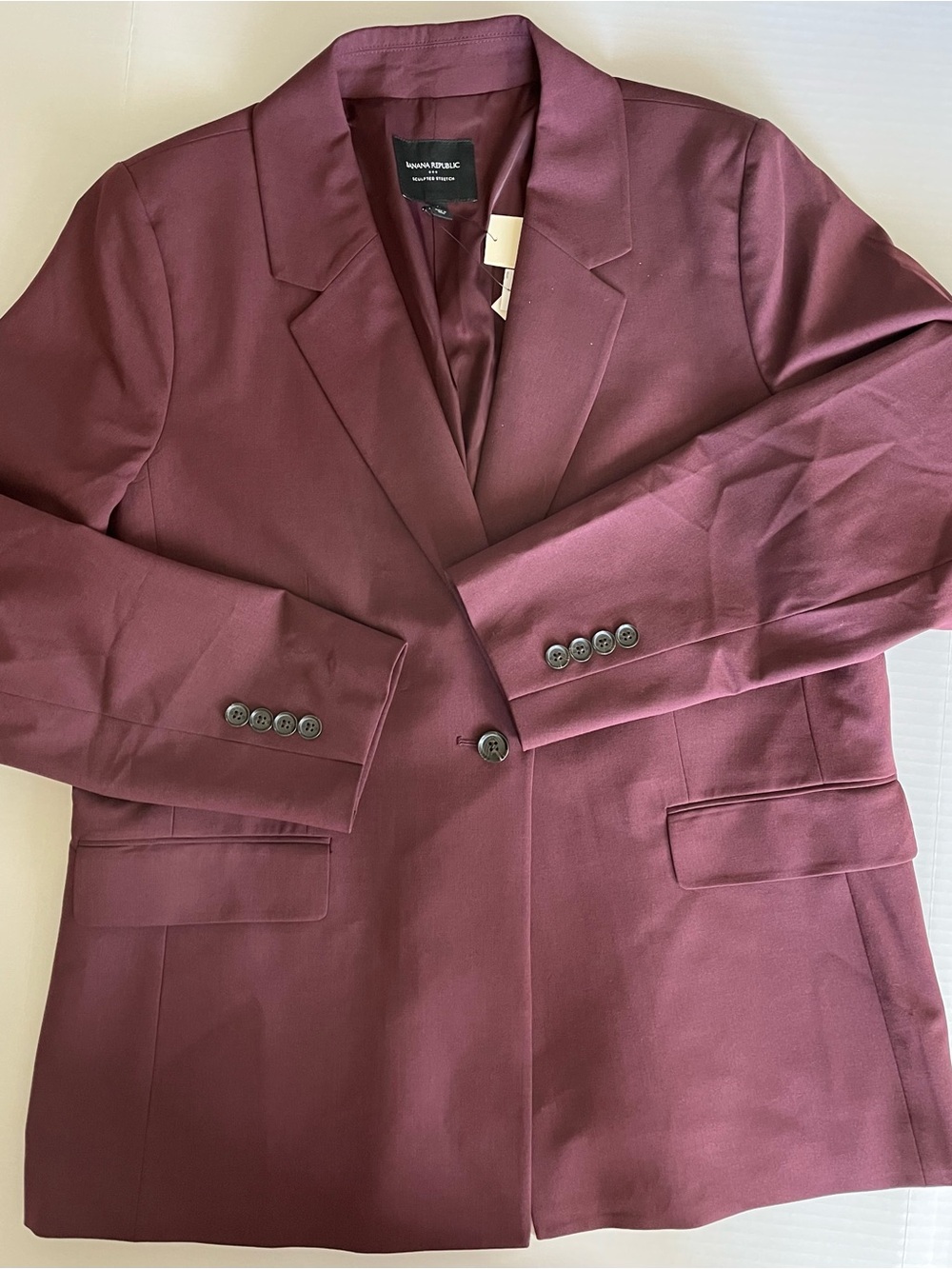 Banana Republic Burgundy Single-Button Blazer — NWT